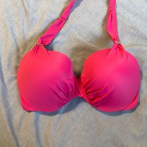 34 DDD Victoria’s Secret Push Up Bikini Top Twist Front Pink